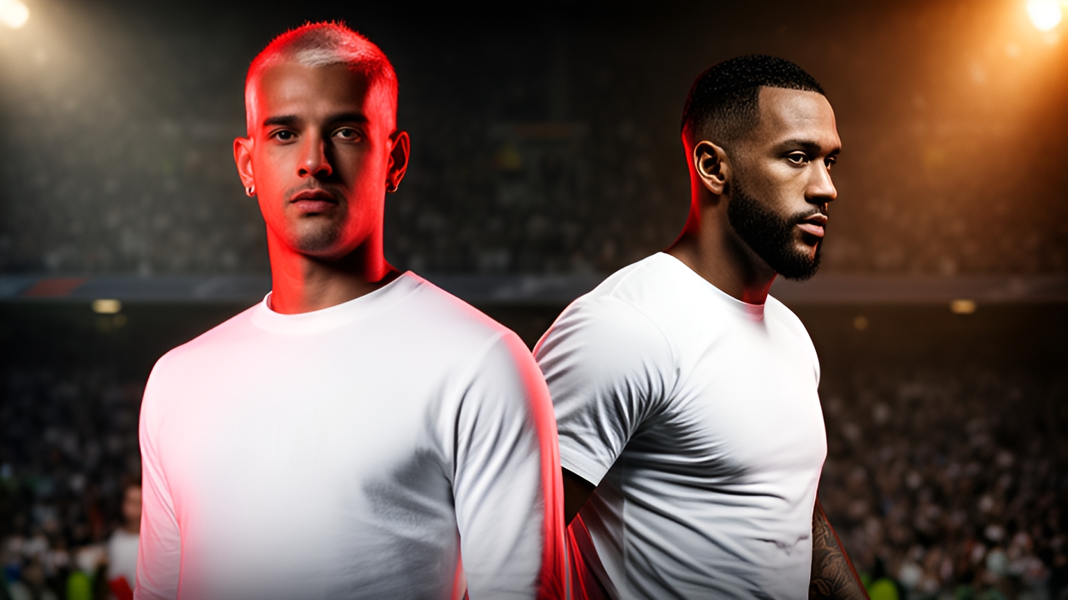 Ilustração editorial gerada por IA com Ferreira, do Sao Paulo e M. Depay, do Corinthians, para Sao Paulo x Corinthians.